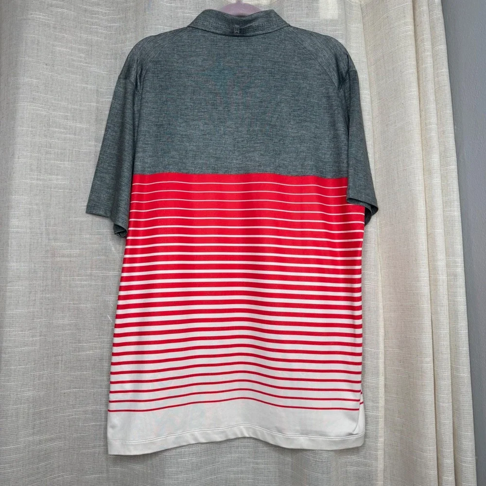 Nike Tiger‎ Woods Collection Golf Polo Striped Short Sleeve Men's Size Large